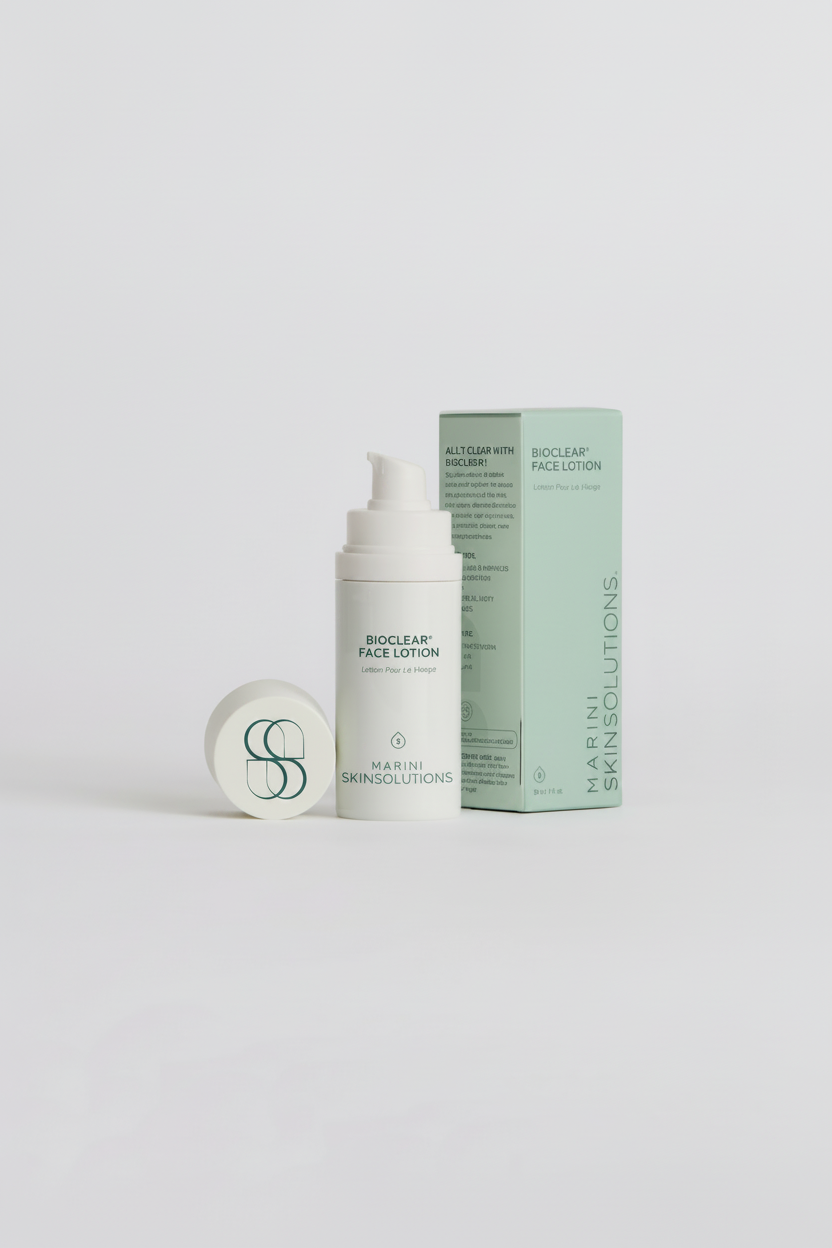 Marini SkinSolutions Bioclear face lotion with packaging on a white background
