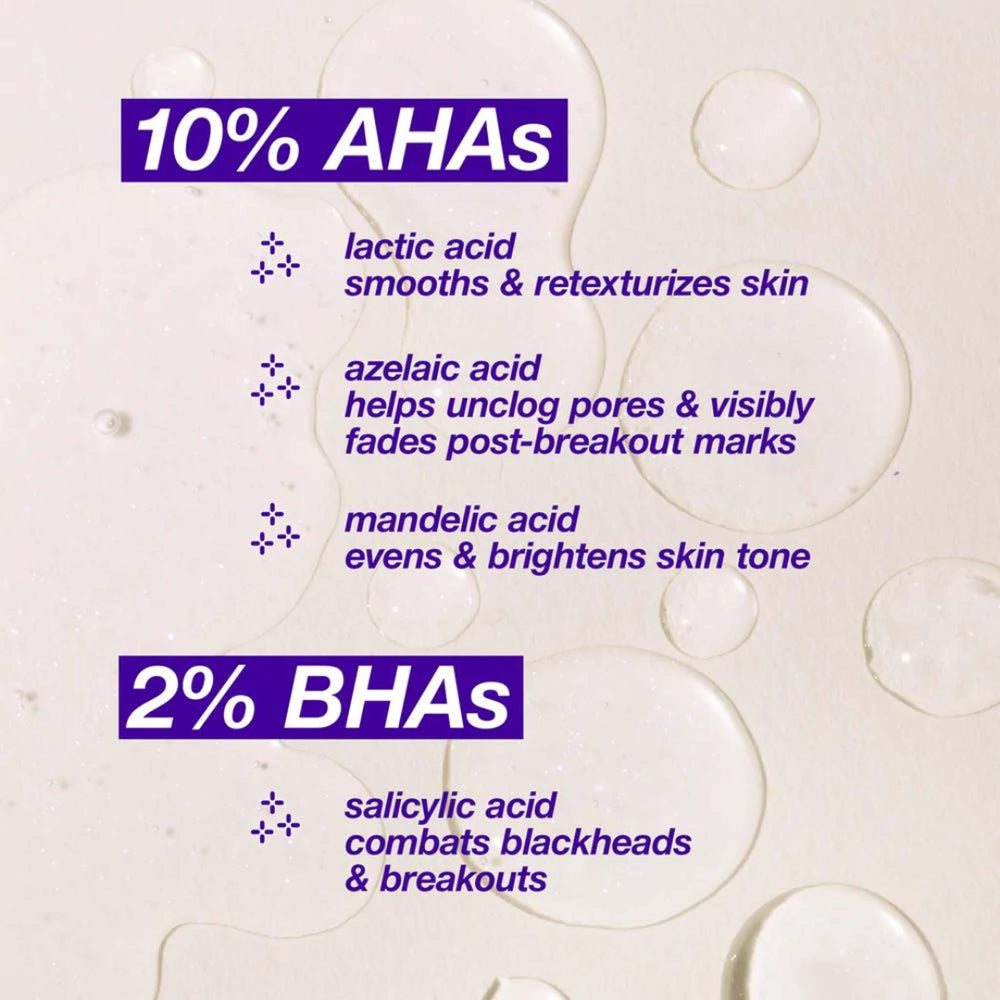 Acid types with their effects on skin on a textured beige background